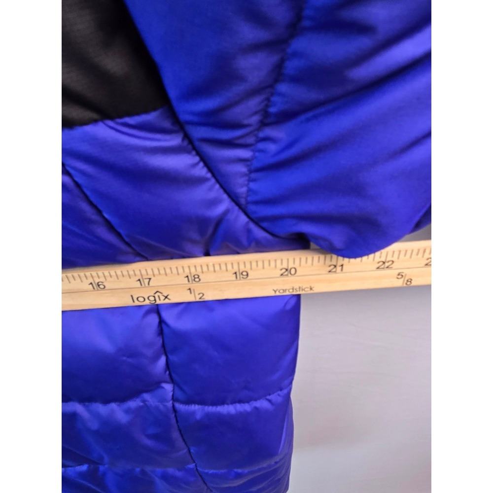 The North Face Mens Puffer Jacket Blue Black 550 Down Hooded Coat 1421 Size S - Picture 6 of 9